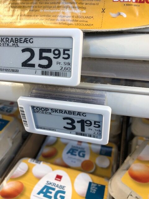 Priserne på æg er tårnhøje - her fra 22. juni 2022 - Foto: Erik Egvad Petersen - www.sydnyt.dk